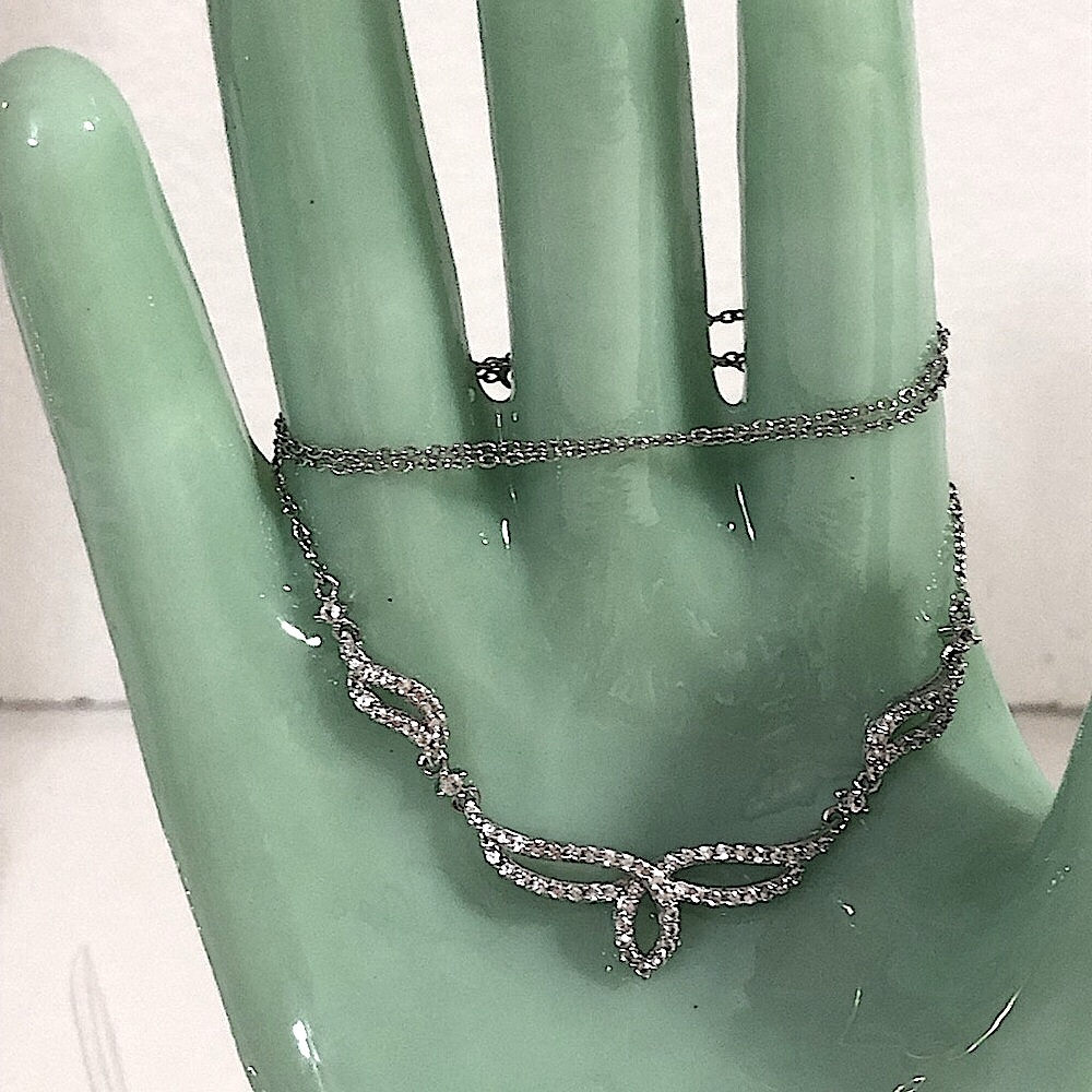 NWOT Lab Created White Sapphire Sterling Silver Necklace, SALE